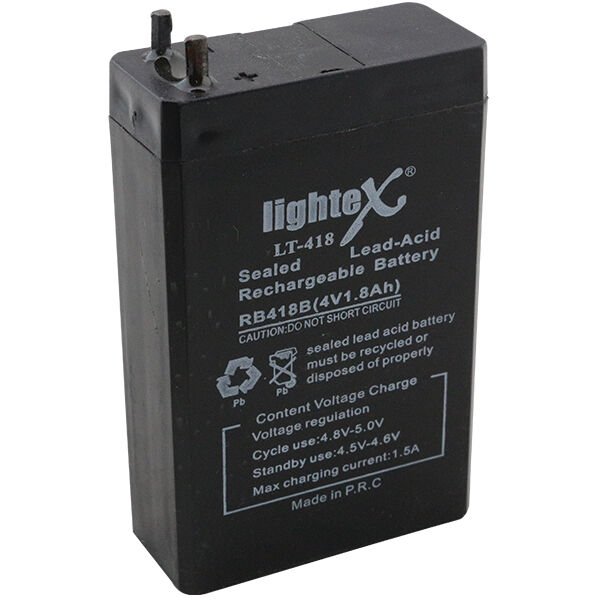 Lightex LT-418 4 Volt 1.8 Amper Işıldak Aküsü (48x21x75 Mm)