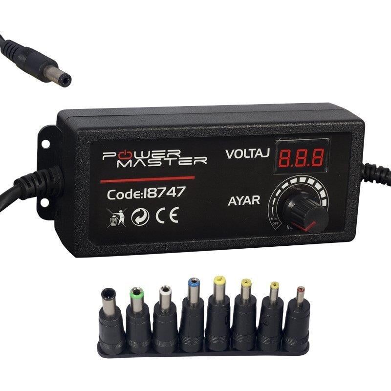 Powermaster 3 Volt 24 Volt 2 Amper Dijital Ekranlı Ayarlı Adaptör