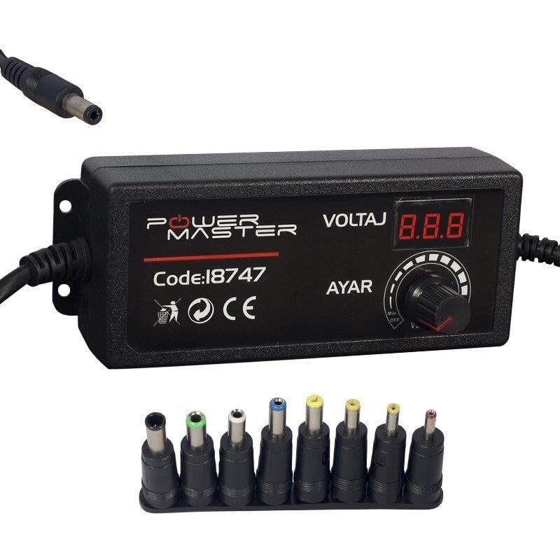 Powermaster 3 Volt 24 Volt 2 Amper Dijital Ekranlı Ayarlı Adaptör