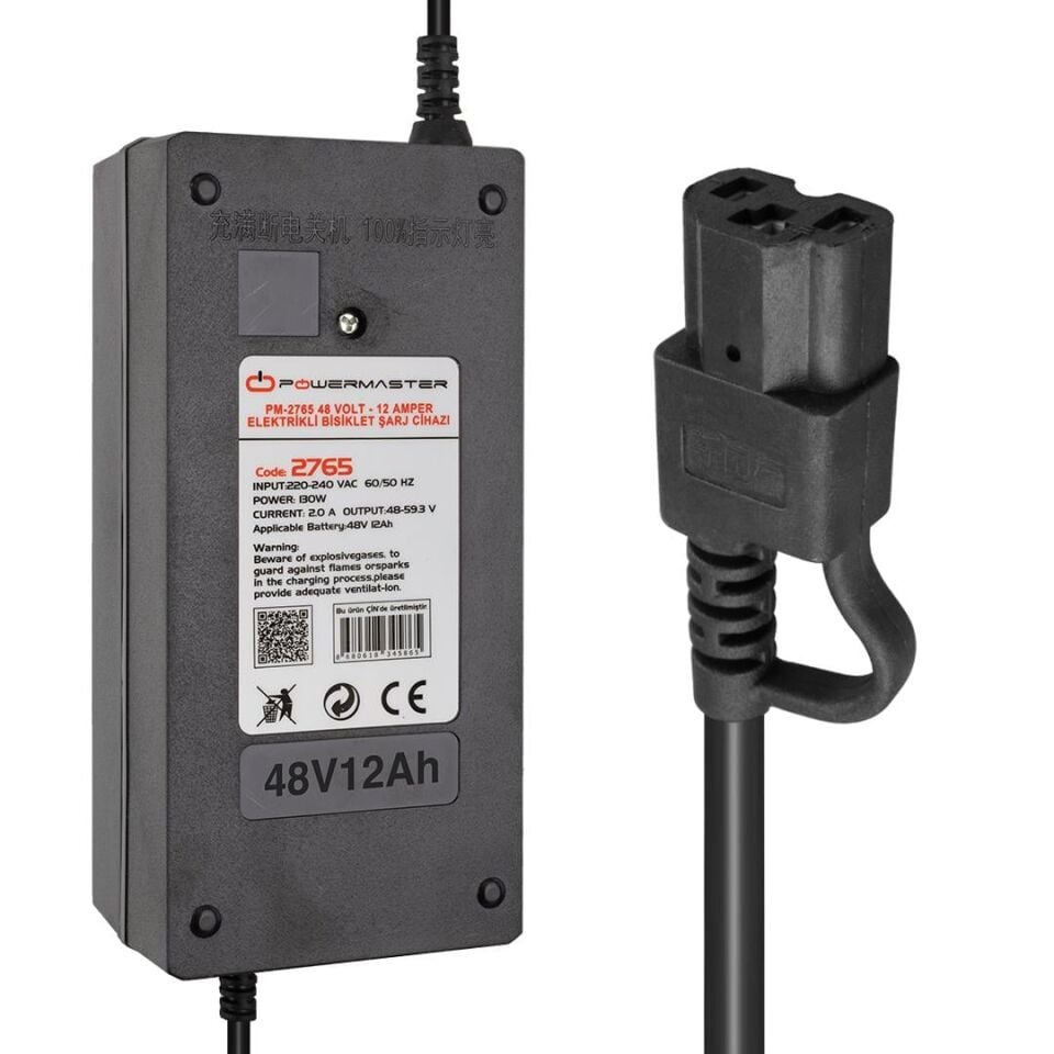 Powermaster 48 Volt 12 Amper Elektrikli Bisiklet Şarj Cihazı