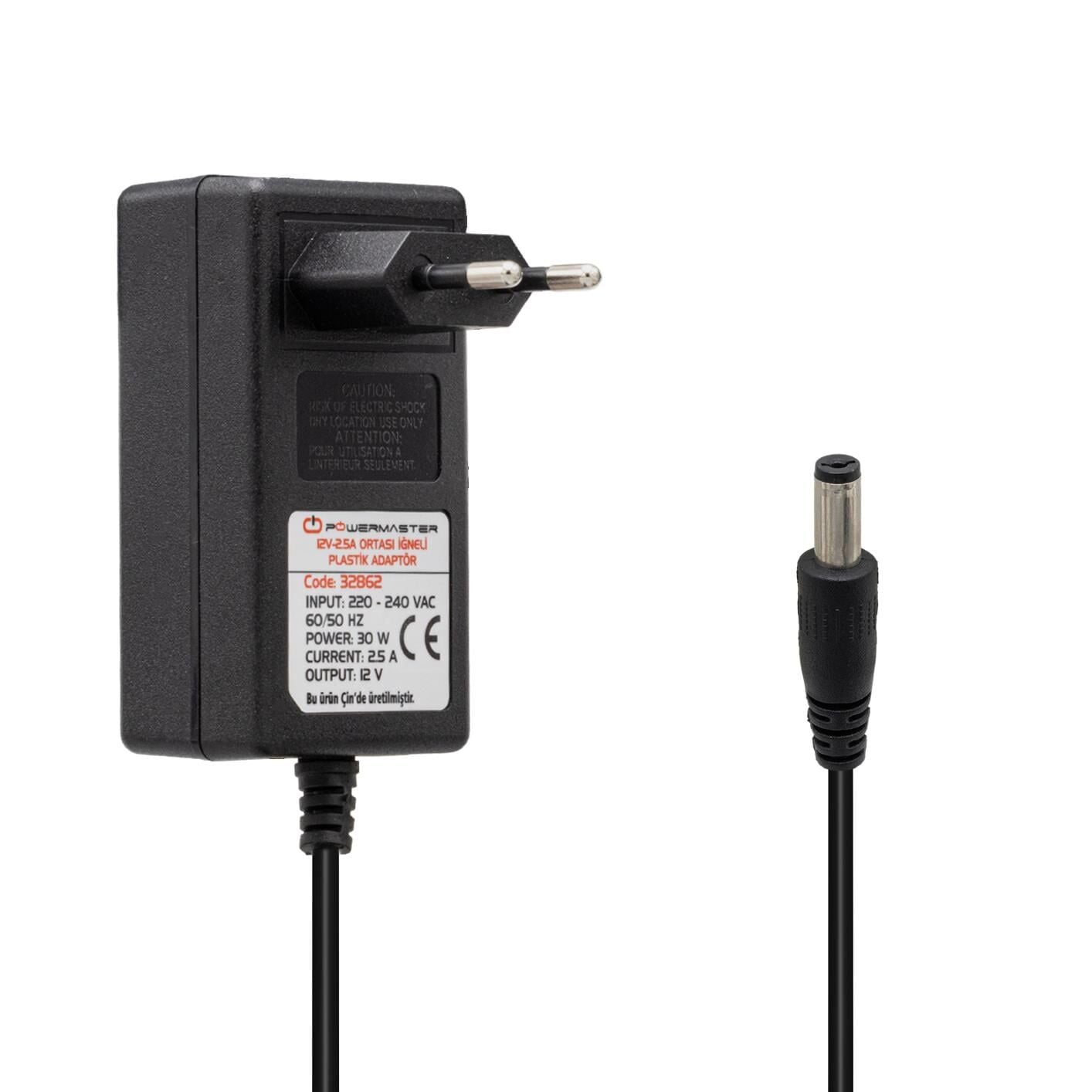 Powermaster PM-32862 12 Volt 2.5 Amper Adaptör