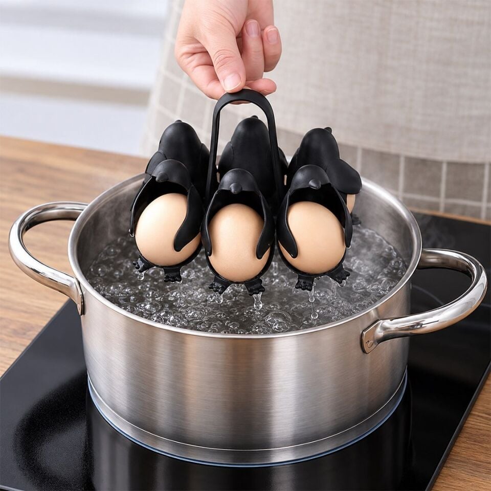 Sunup SN-38917 6 Bölmeli Penguen Tasarımlı Yumurta Haşlama Aparatı