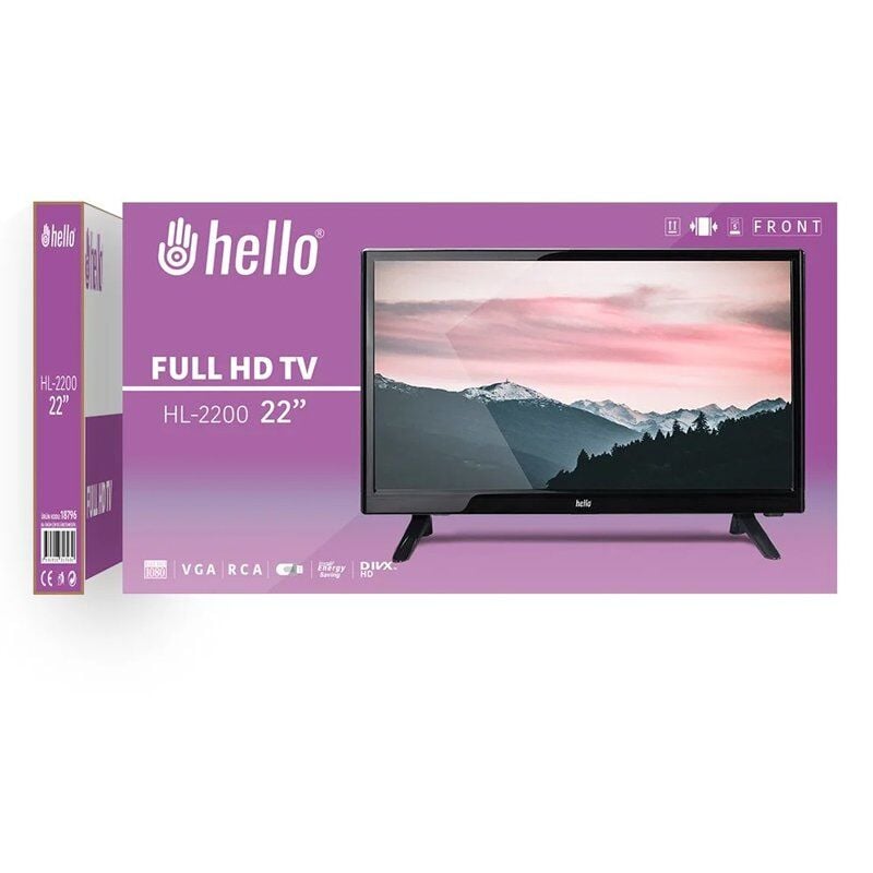 Hello HL-2200 22'' Vga-HDMI-Rca-USB HD Araç Monitörü