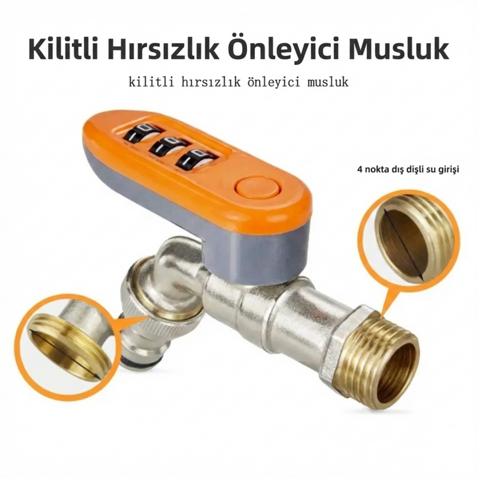 Sunup SN-29268 3 Haneli Şifreli Kilitli Bahçe Musluğu