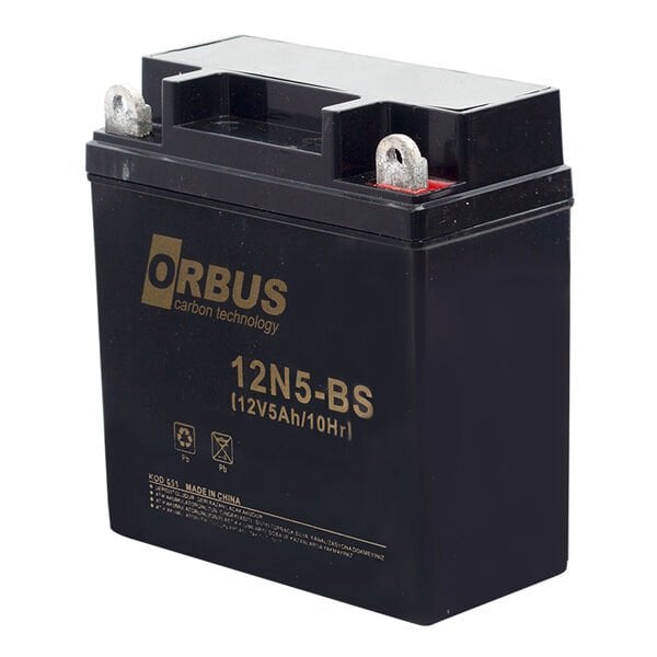 Orbus 12N5-BS 12V 5AH Elektrikli Karbon Bisiklet Aküsü