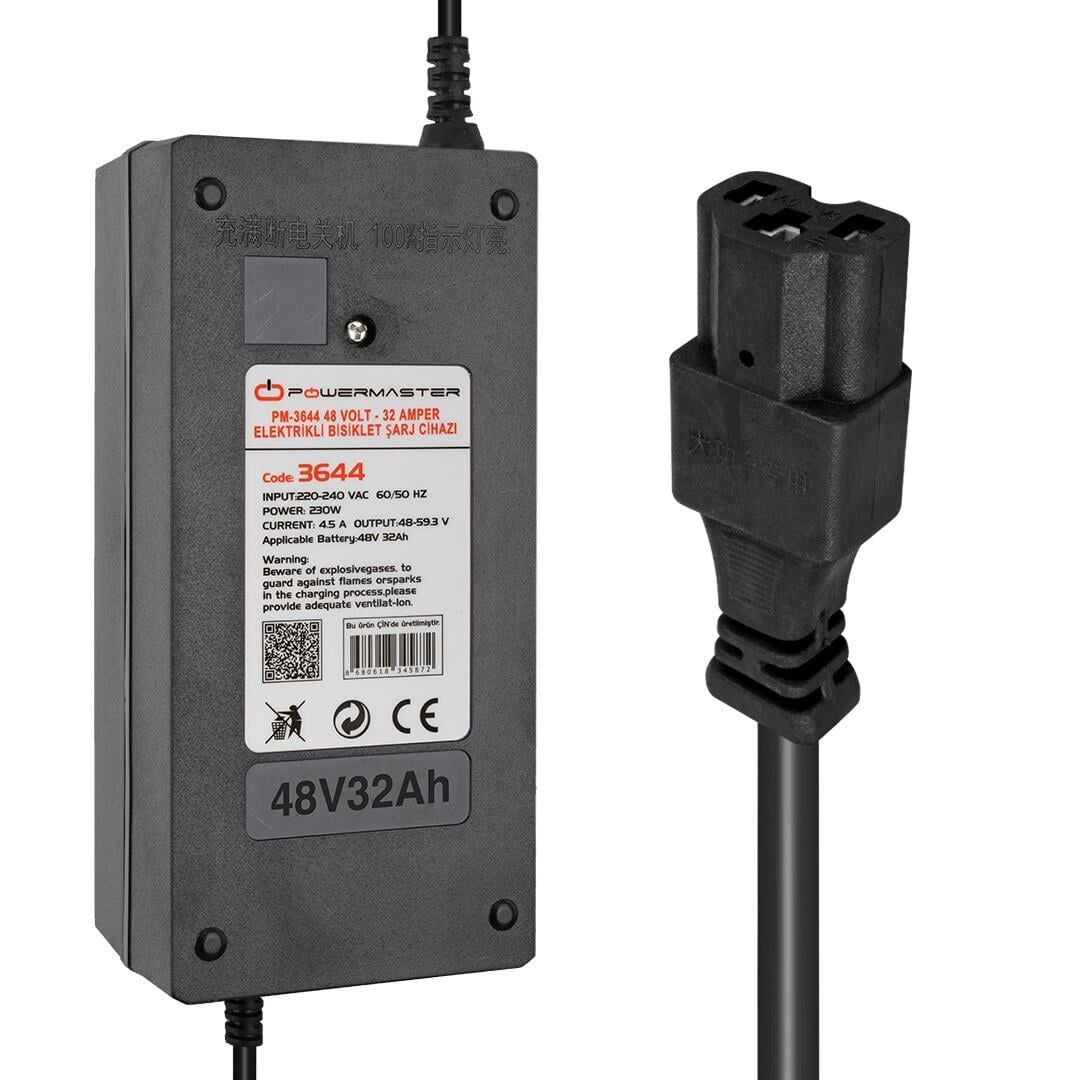 Powermaster 48 Volt 32 Amper Elektrikli Bisiklet Şarj Cihazı
