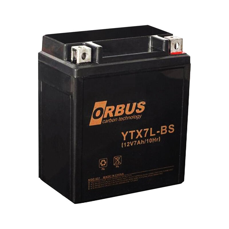 Orbus YTX7L-BS 12 V 7 Amper Karbon Elektrikli Bisiklet Aküsü