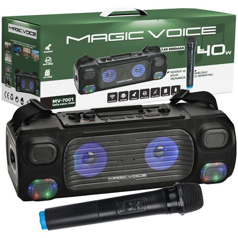 Magicvoice MV-7001 Mikrofonlu Taşınabilir Şarjlı Seyyar Anfi