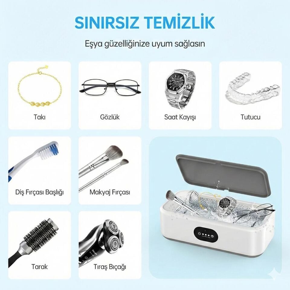 Sunup SN-29176 Profesyonel Ultrasonik Takı Mücevher Gözlük Temizleme Makinesi