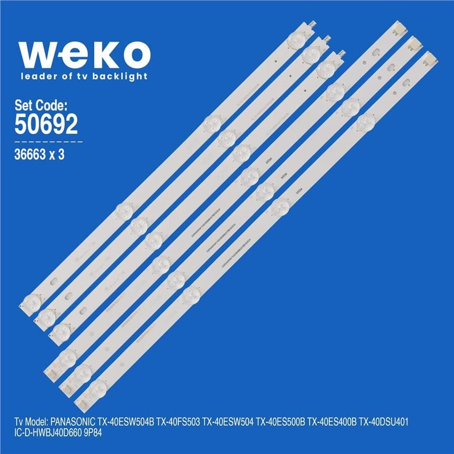 Wkset-5692 36663X3 Ic-D-Hwbj40d660 9P84 3 Adet Led Bar (Bölünmüş Ürün) 6 Parça