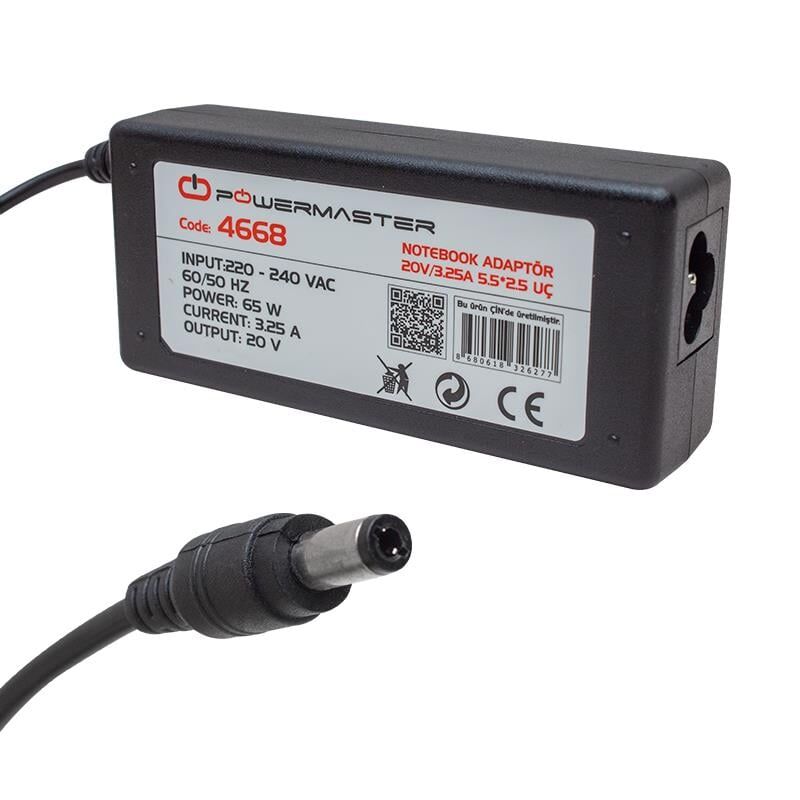 Powermaster PM-4668 20 Volt 3.25 Amper Notebook Adaptörü