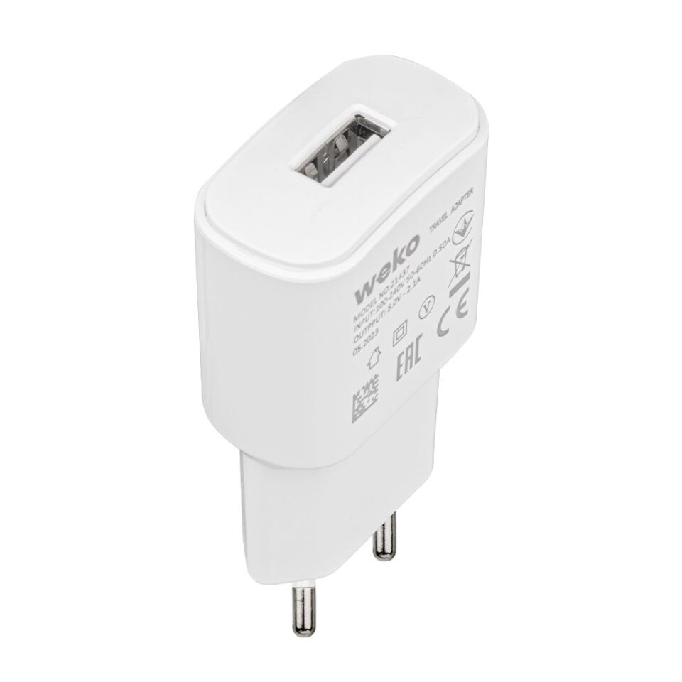 Weko WK-21437 2.1 Amper Telefon Şarj Adaptörü + Lightning Kablo