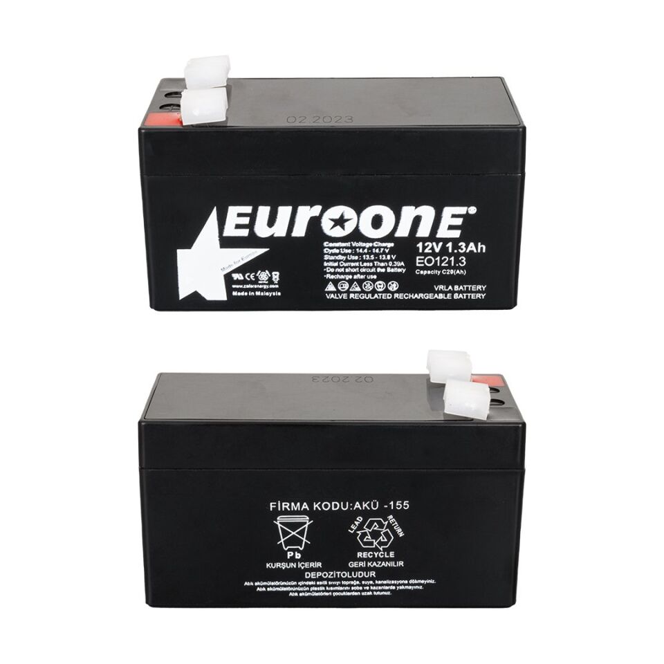 Euroone EO121.3 12 Volt 1.3 Amper Bakımsız Kuru AGM Akü