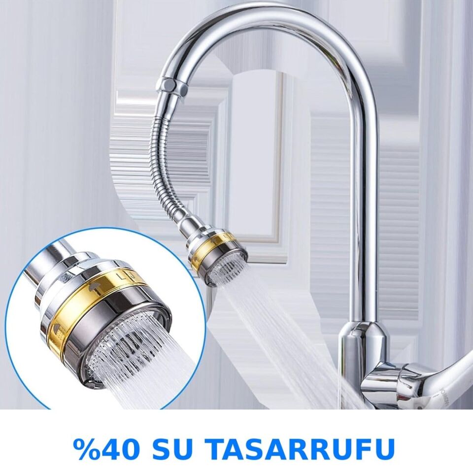 Sunup Üç Kademe Hız Ayarlı Su Akış Kontrollü Musluk Başlığı