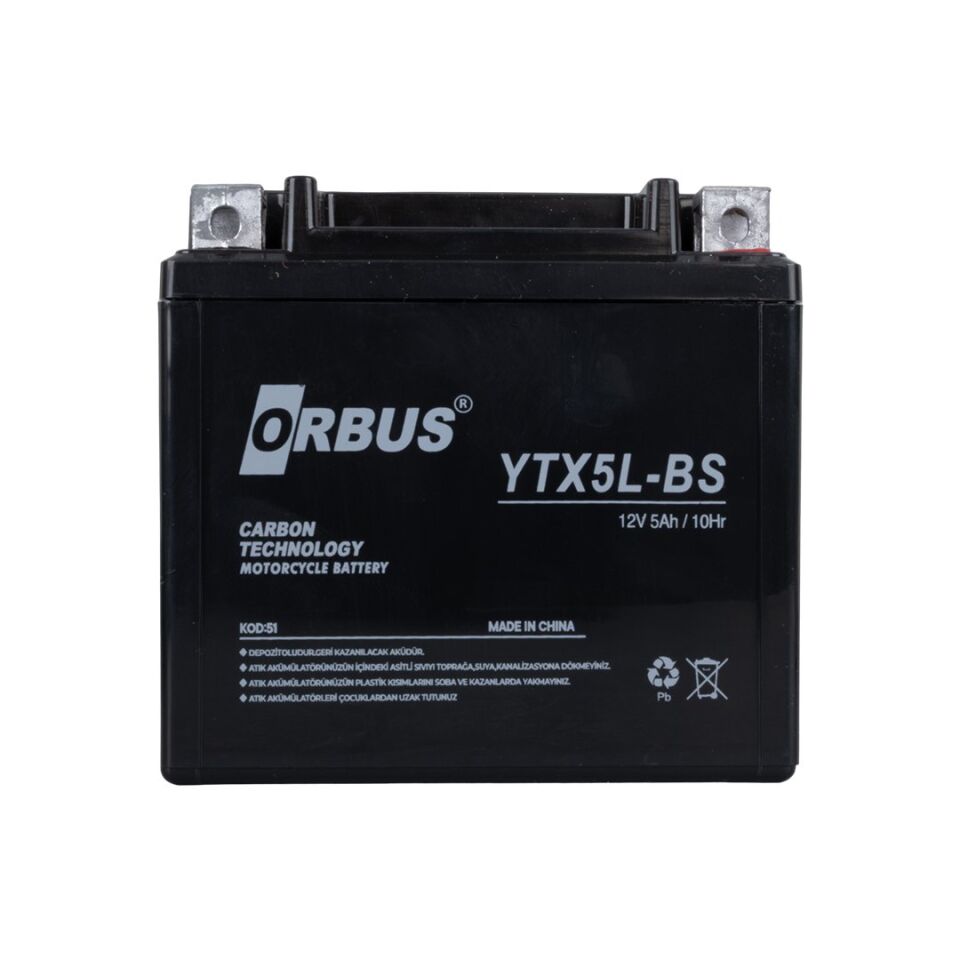 Orbus YTX5L-BS 12V 5A Motosiklet Aküsü (114 X 70 X 106 MM)