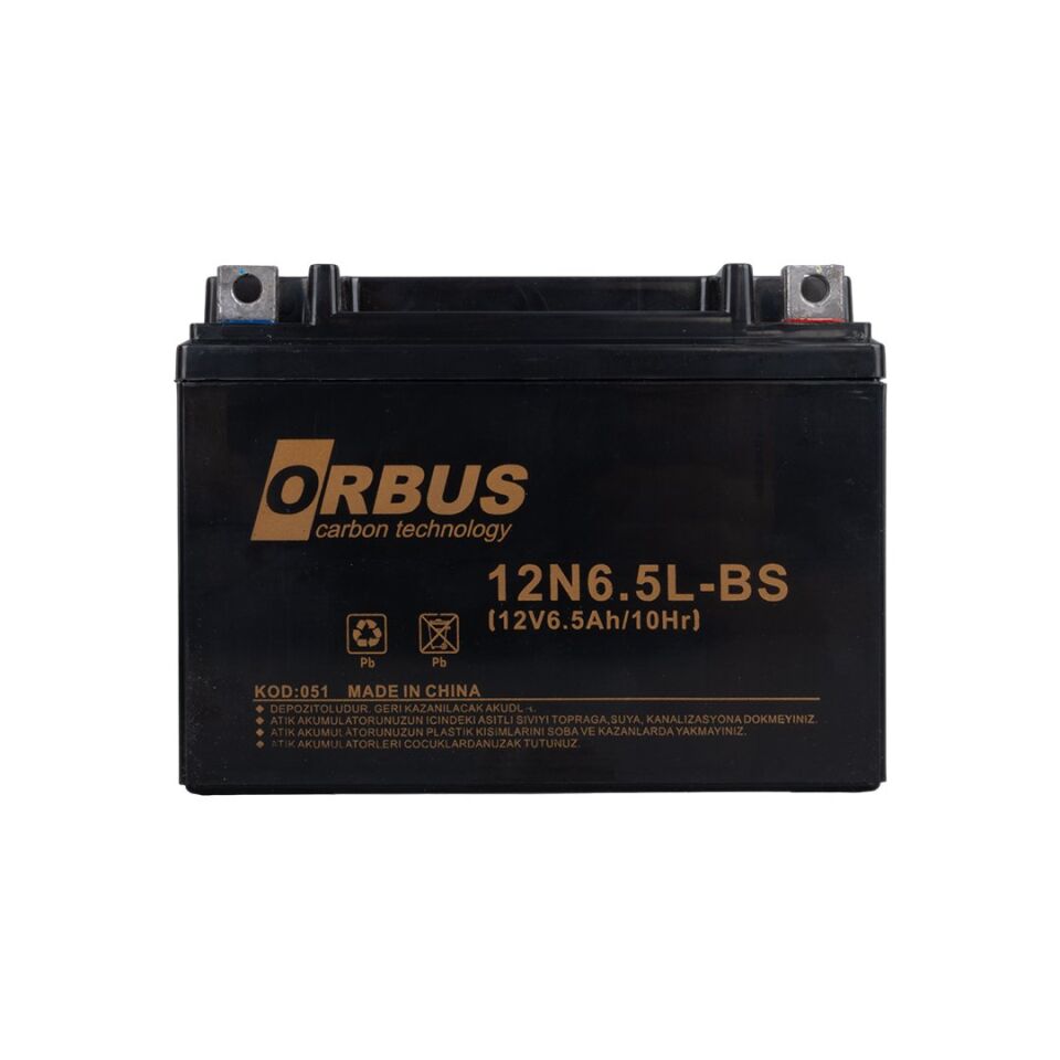 Orbus 12N6.5L-BS 12V 6.5A Motosiklet Aküsü (139X66X100 MM)