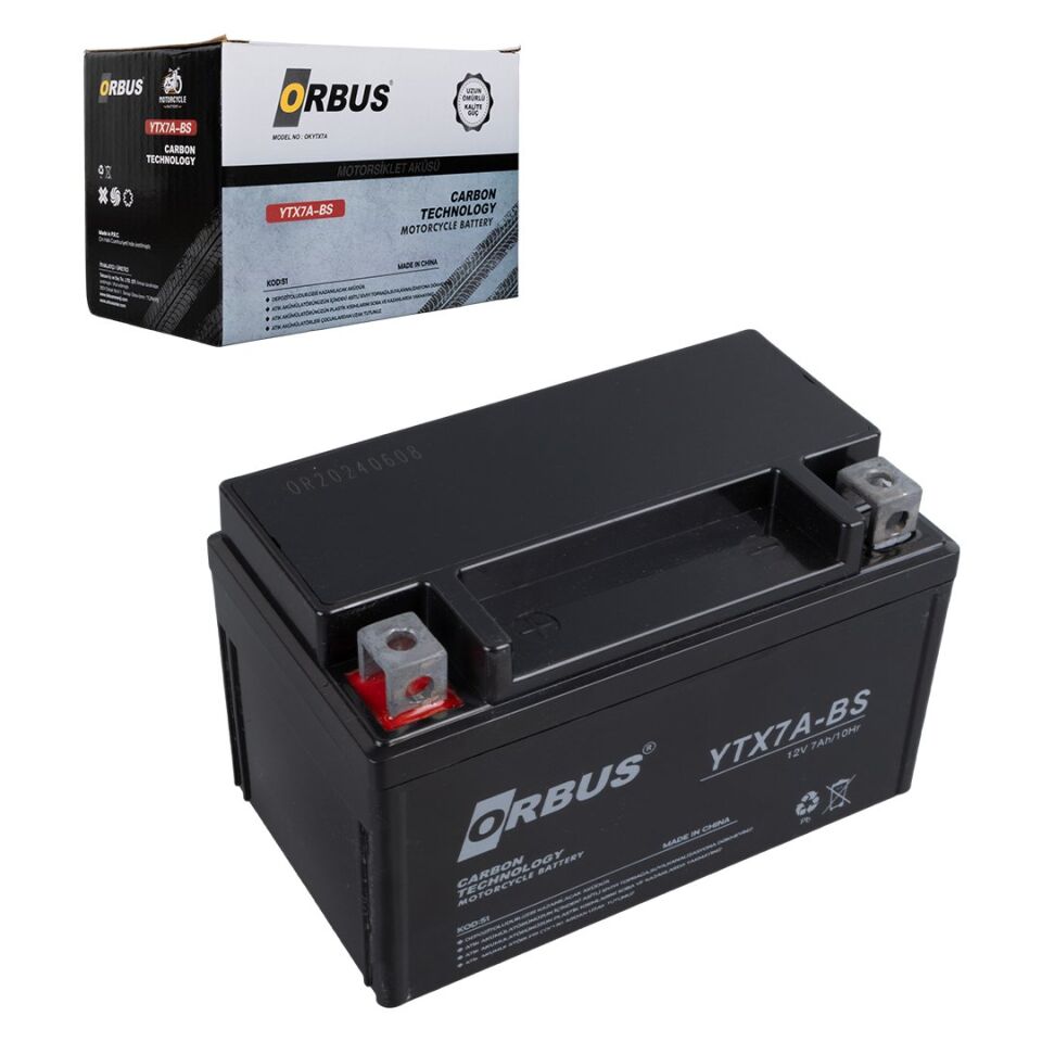 Orbus YTX7A-BS 12V 7A Motosiklet Aküsü (152 X 88 X 98 MM)