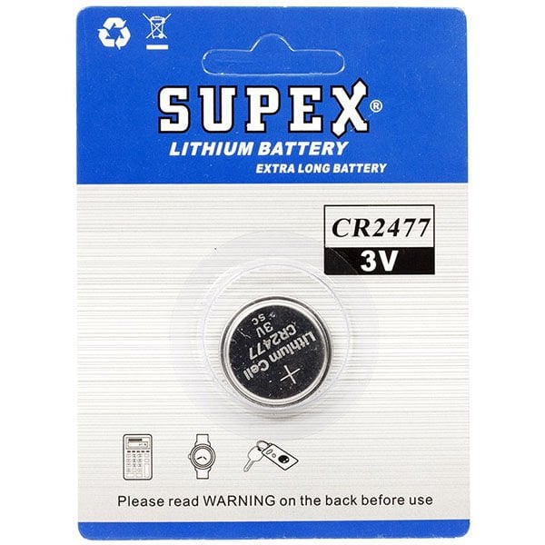 Supex CR2477 3 Volt Lityum Pil (Tekli Paket)