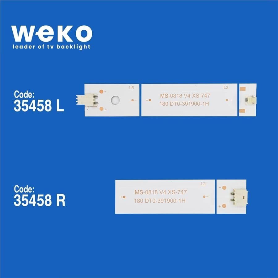 Wkset-5722 35458X4 Ms-0818 V5 - A4 102-105Lm 3.2-3.4V 0R Wr 4 Adet Led Bar  İkiye Bölünmüş