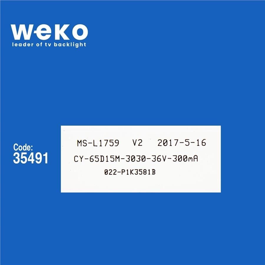 Wkset-5723 35491X12 Ms-L1759 V2 - Cy-65D15M-3030-36V-300Ma - A4 M184 Tb 1R 12 Adet Led Bar