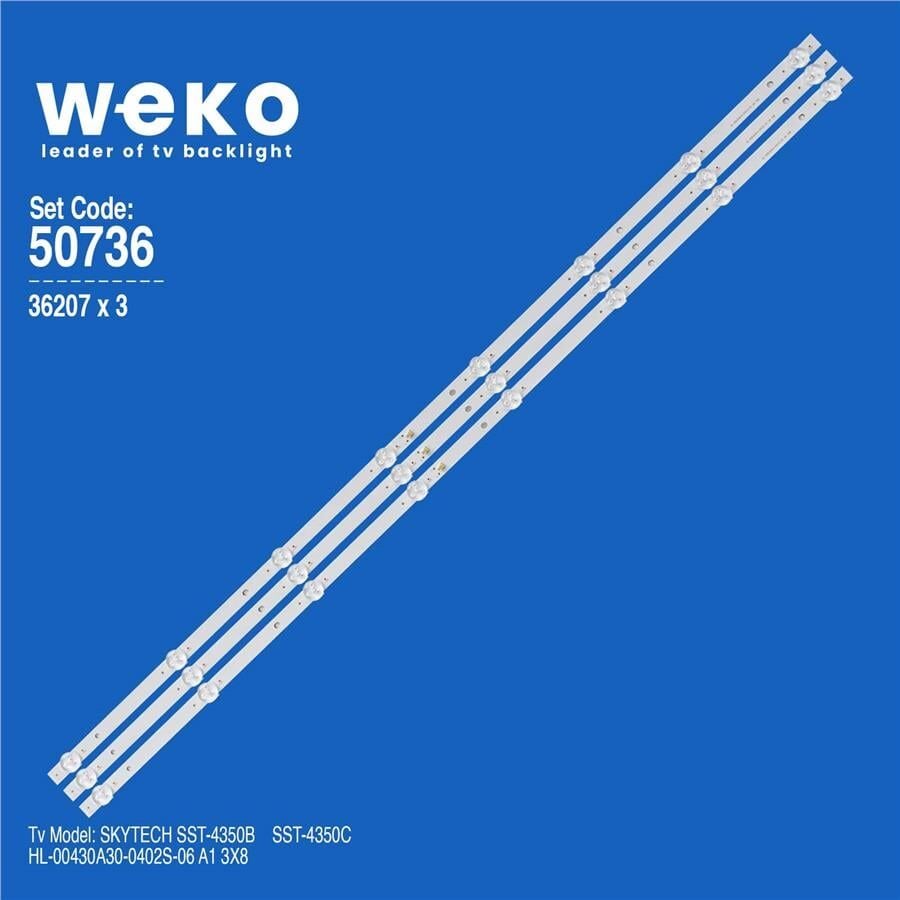 Wkset-5736 36207X3 Hl-00430A30-0402S-06 A1 3X8 3 Adet Led Bar (Bölünmüş 6 Adet)