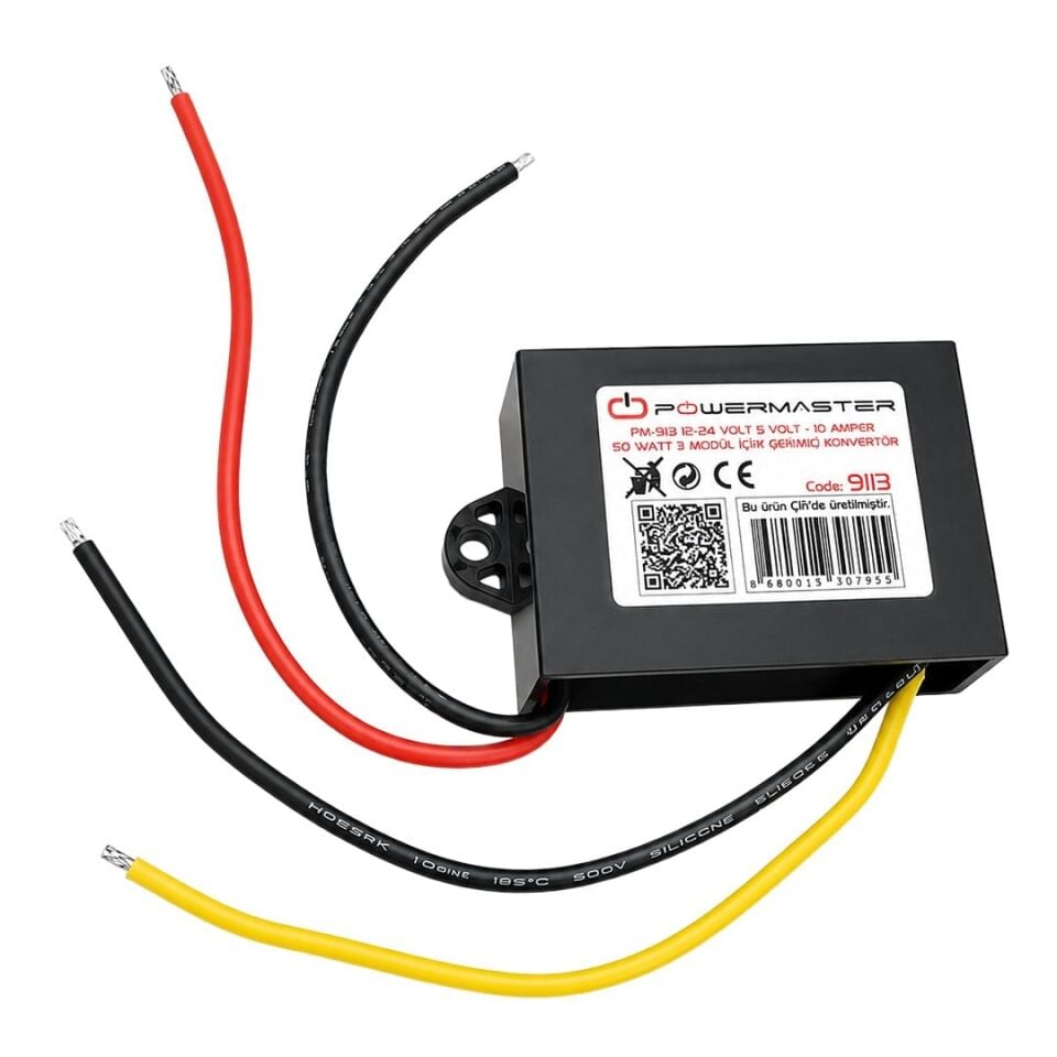 Powermaster PM-9113 12-24V Giriş 5V 10A 50W DC-DC Konvertör