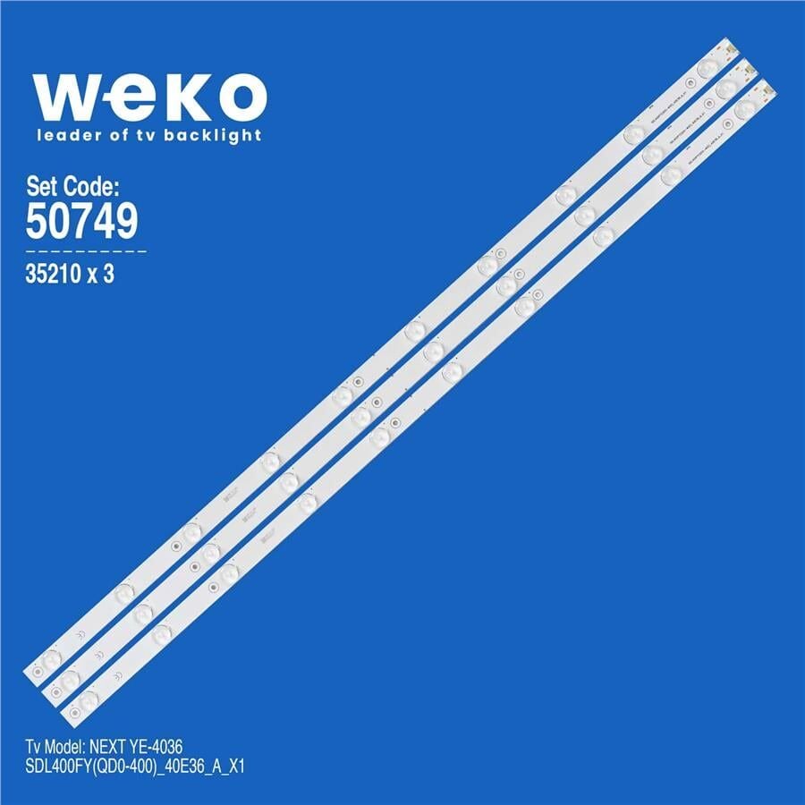 Wkset-5749 35210X3 Sdl400fy(Qd0-400)_40E36_A_X1  3 Adet Led Bar 1,3 Volt