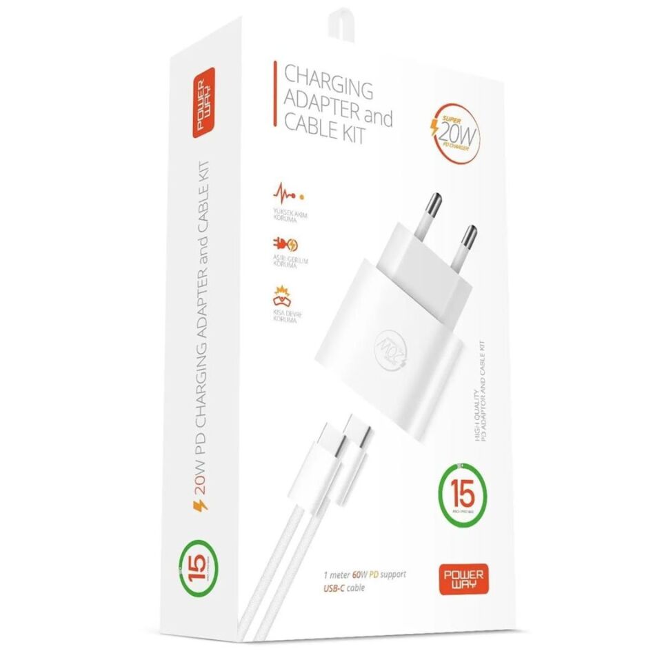 Powerway RXS27 20W Type-C Şarj Adaptörü - Kablo Seti
