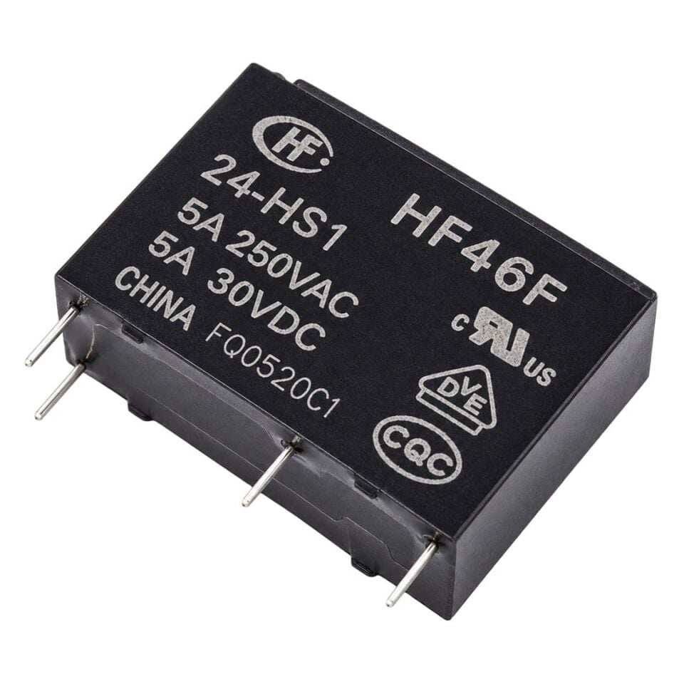 Hongfa HF46F 24-HS1 24V DC 5A Mini Güç Rölesi