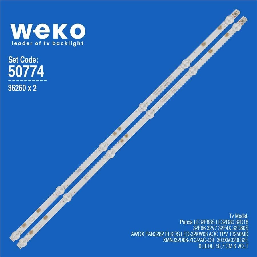Wkset-5774 36260X2 Xmnj32d06-Zc22ag-03E 303Xm320032e 2 Adet Led Bar (6V6led58,6Cm)