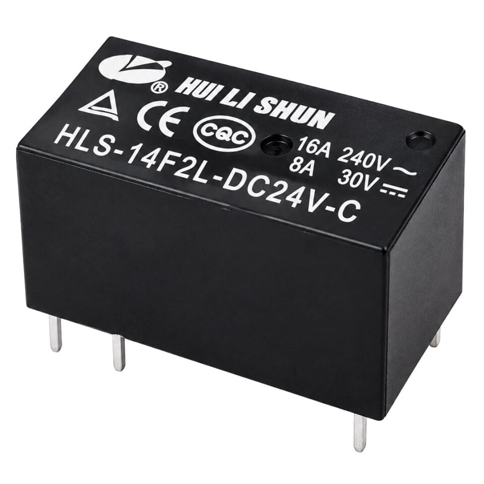 Powermaster PM-38756 HLS-14F2L-DC24V-C 24V DC 16A 240VAC 8 Pin PCB Güç Rölesi