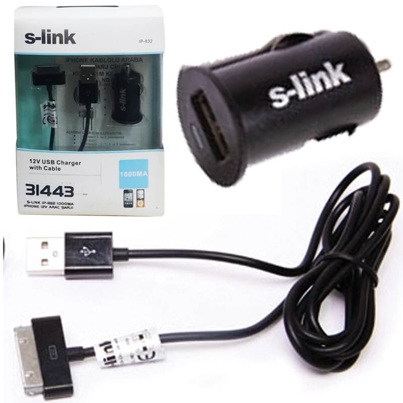 S-Link IP-832 1000mA iPhone 12V Araç Şarjı