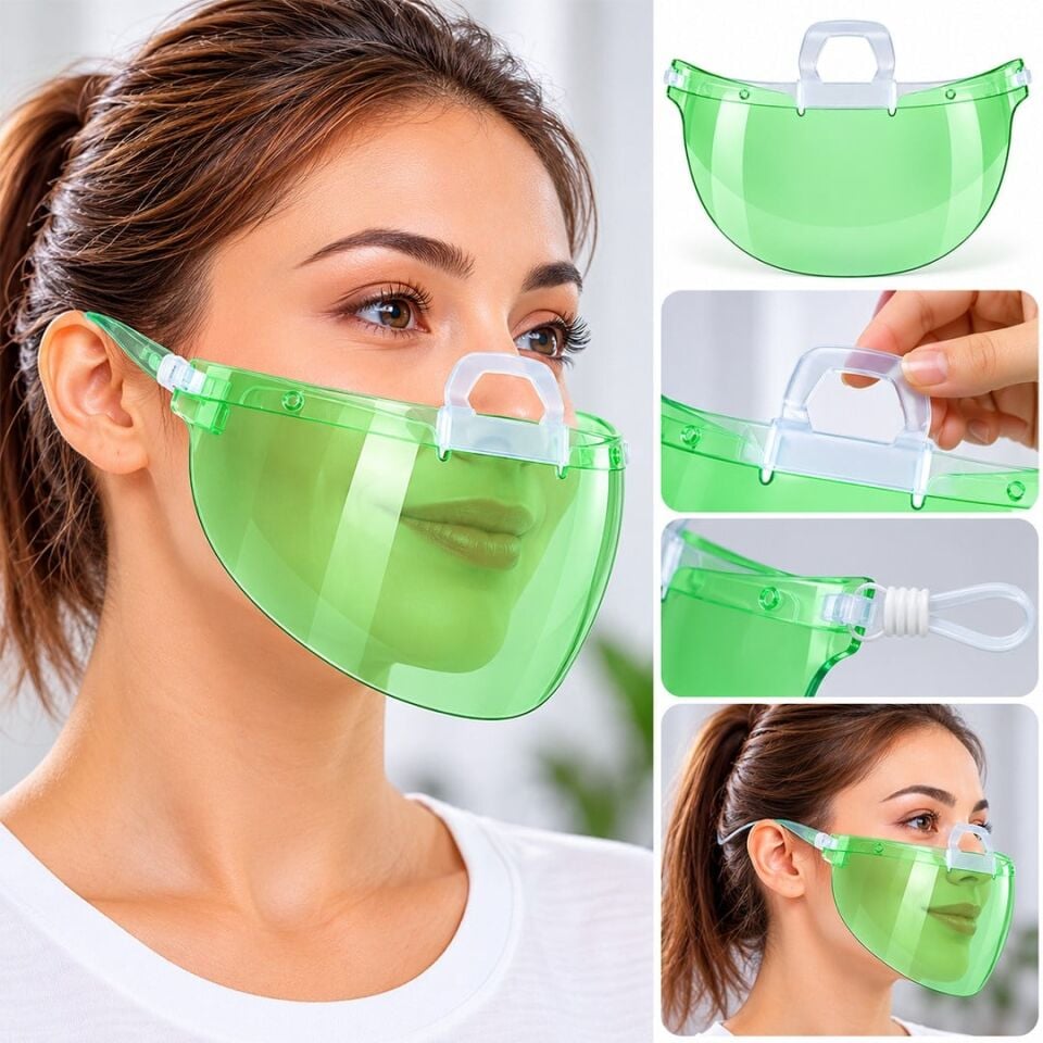 Sunup SN-38916 Yemek Servisleri İçin Plastik Şeffaf Maske