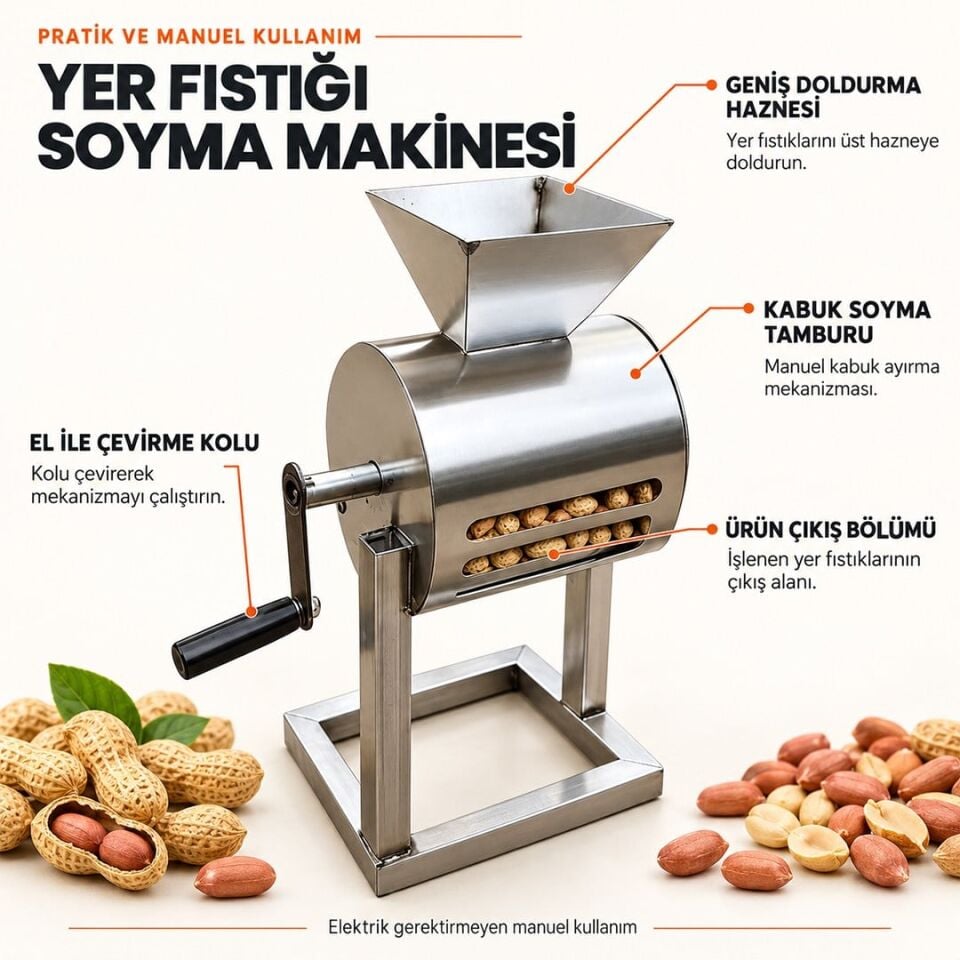 Powermaster PM-38902 Manuel Yer Fıstığı Soyma Makinesi