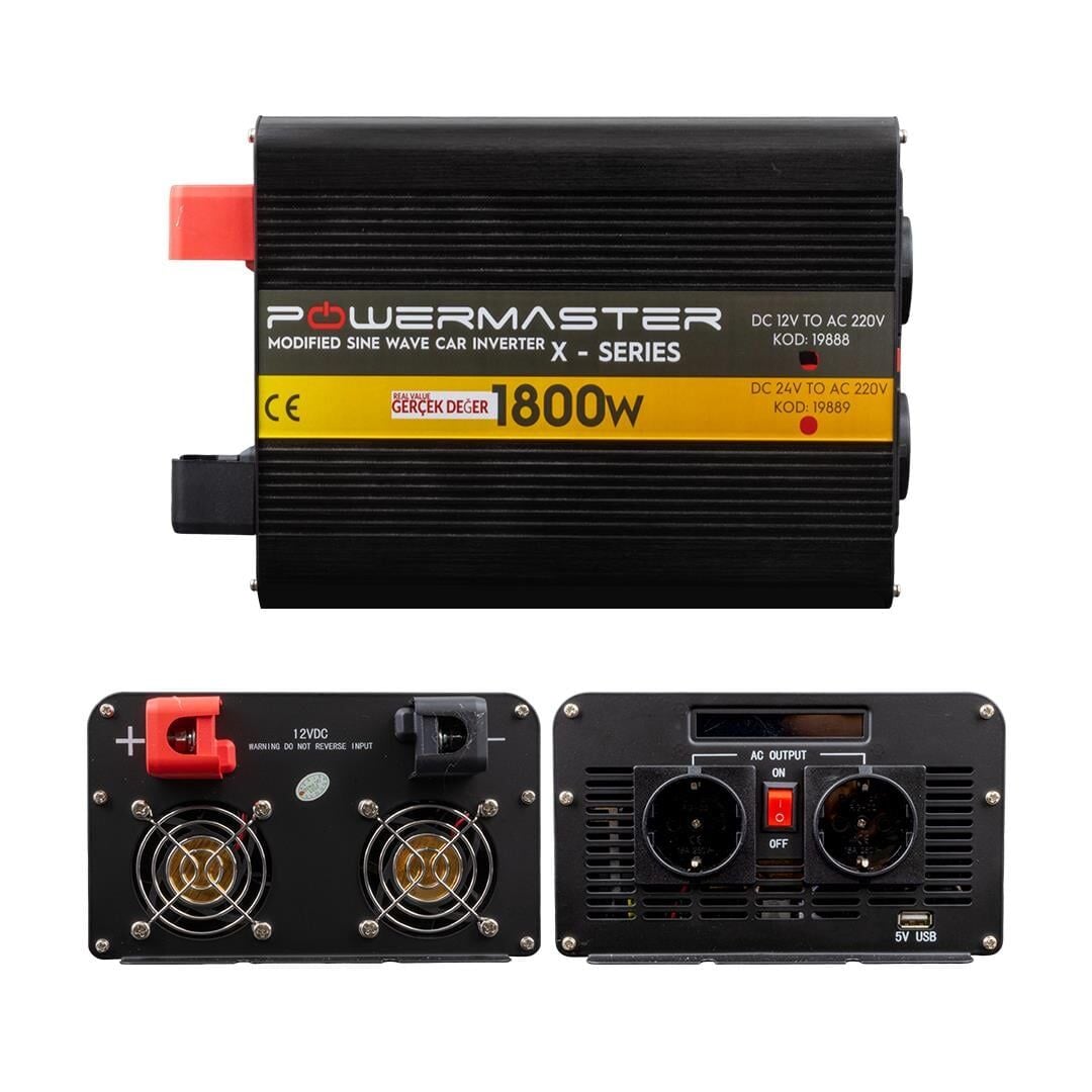 Powermaster 12-220V 12 Volt 1800Watt Modified Sinus İnverter