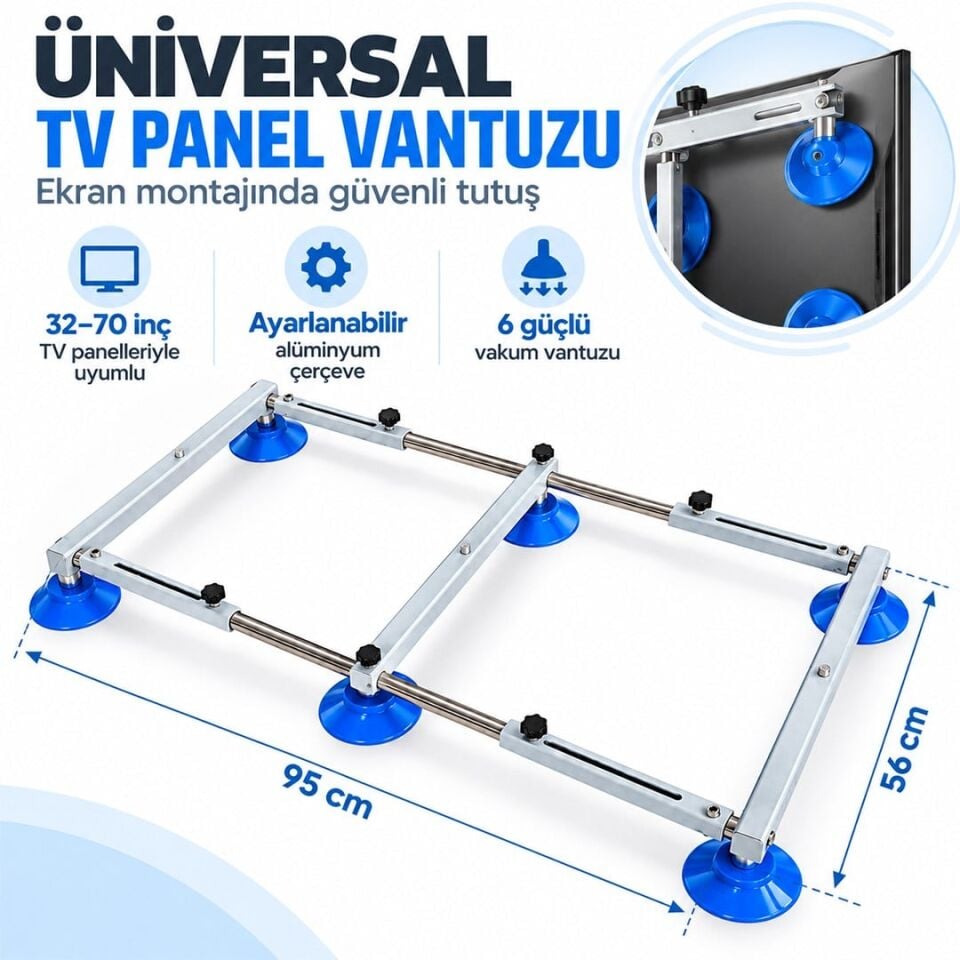 Weko WK-39733 Universal 32'' - 70'' Teleskopik Açılır Kapanır 6 Vantuzlu TV LED Ekran Panel Taşıyıcı
