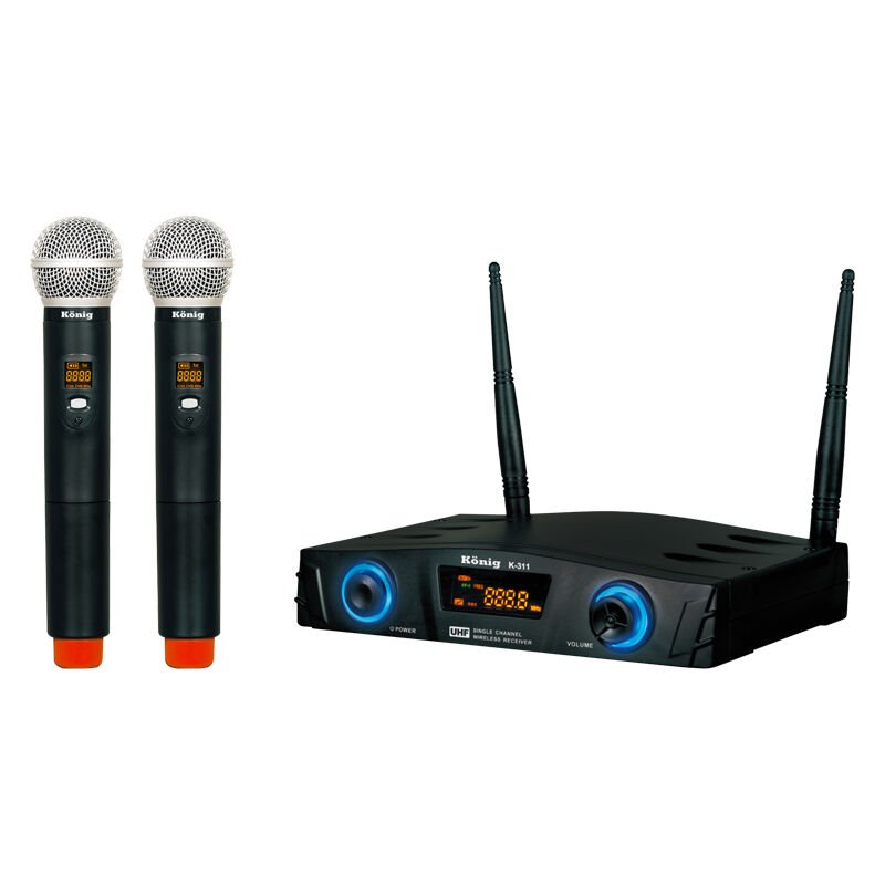 König K-312 16 Kanal UHF Digital Çift Kanal 2 El Kablosuz Telsiz Mikrofon