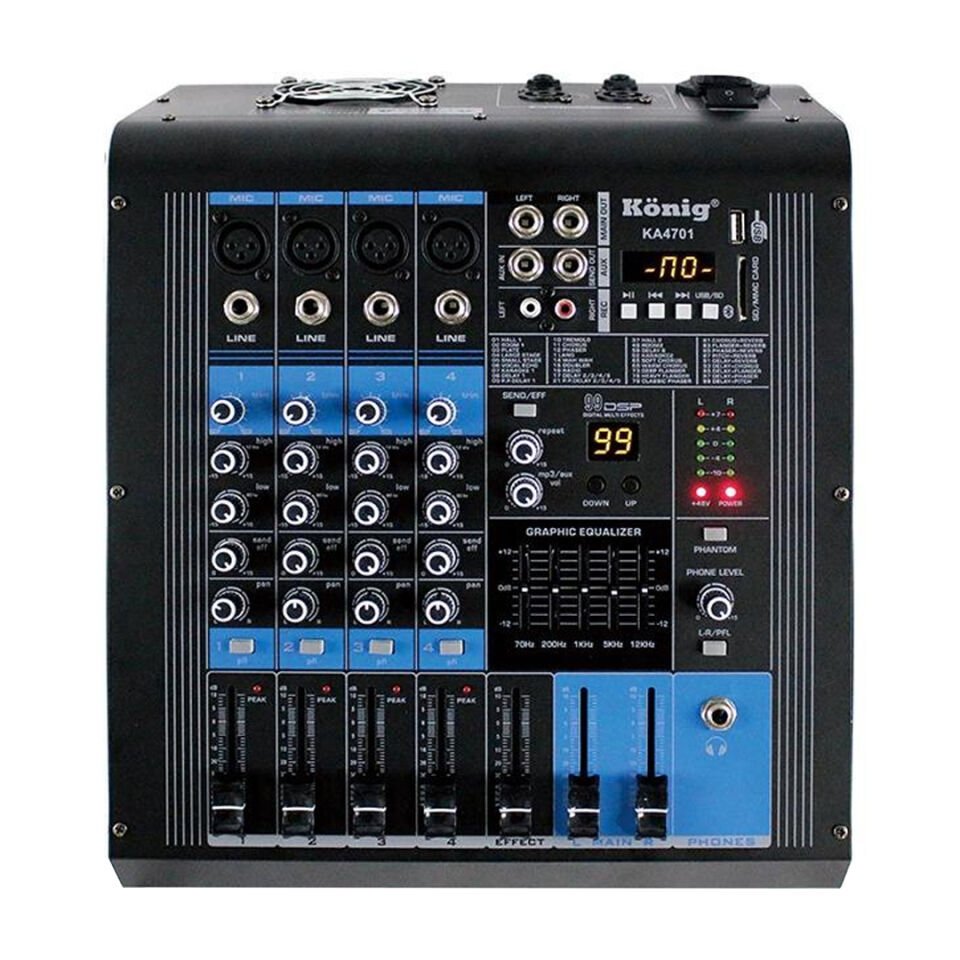 König KA-4701 4 Kanal 2X350 Watt Power Mikser-Mixer