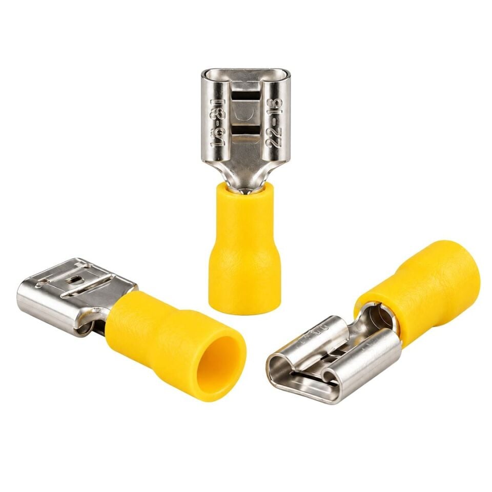 Powermaster PM-39077 4-6Mm2 Kesit 23X7x6mm Soket Sarı İzoleli Kablo Pabucu
