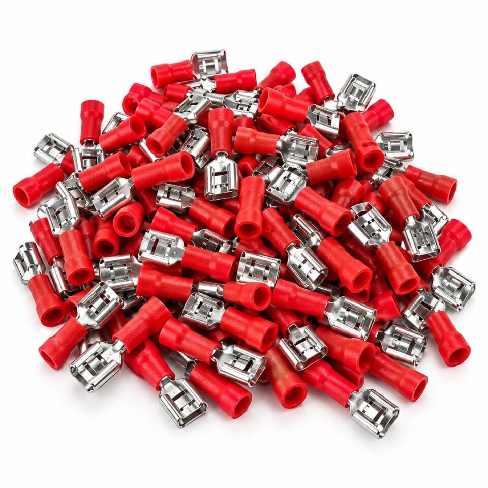 Powermaster PM-39067 0,5-1,5Mm2 Kesit 20X7x5mm Soket Kırmızı İzoleli Kablo Pabucu