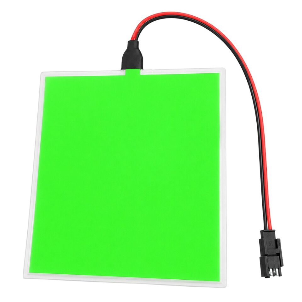 Powermaster PM-37726 100X100mm Elektrominesans (EL) 3V Led Panel Yeşil Aydınlatmalı Esnek Yapı