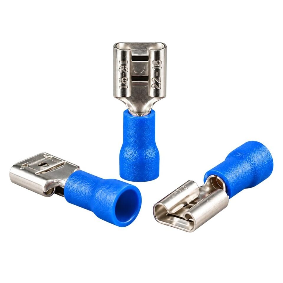 Powermaster PM-39057 1,5-2,5Mm2 Kesit 20X7x5mm Soket Mavi İzoleli Kablo Pabucu