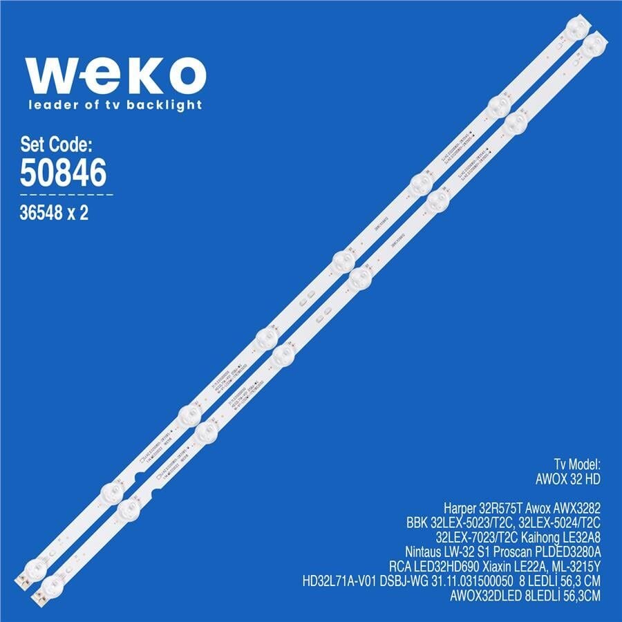 Wkset-5846 36548X2 Hd32l71a-V01 Dsbj-Wg 31.11.031500050 2 Adet Led Bar