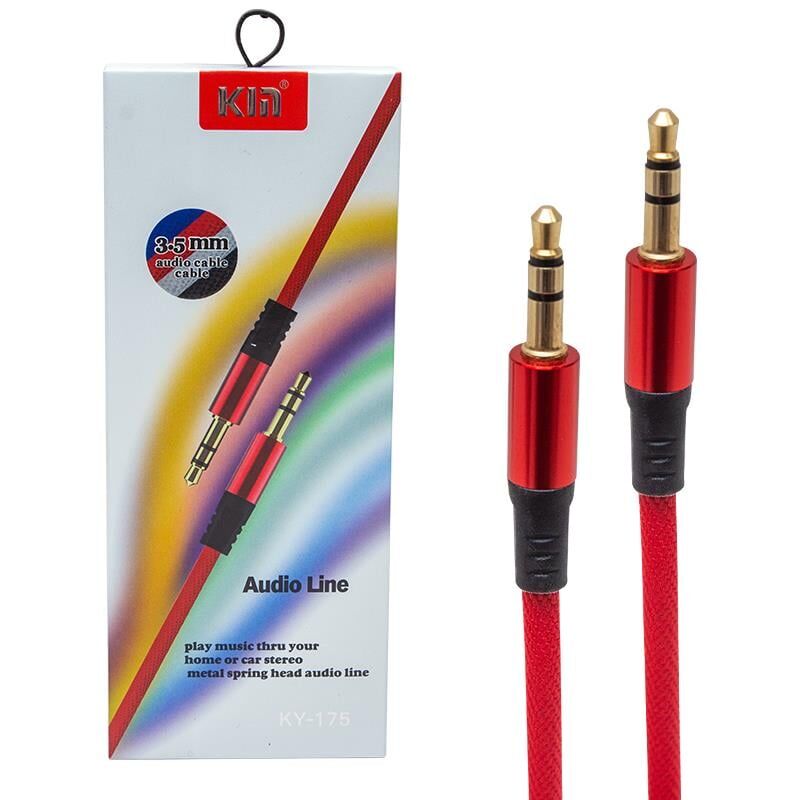 Powermaster 3.5 Mm Erkek/Erkek Kırmızı Stereo Aux Kablo
