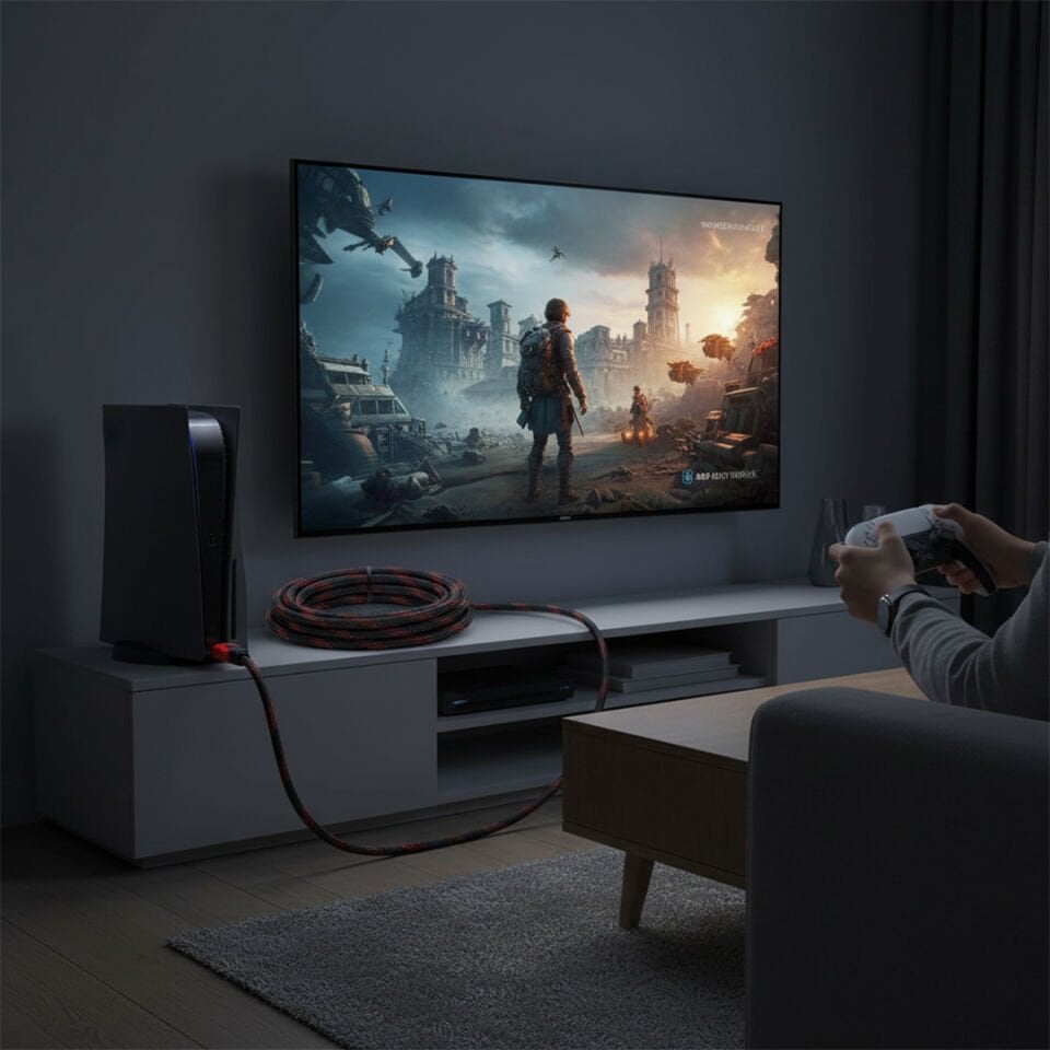 Powermaster PM-8800 Gold Uçlu Filtreli Örgülü HDMI Kablo