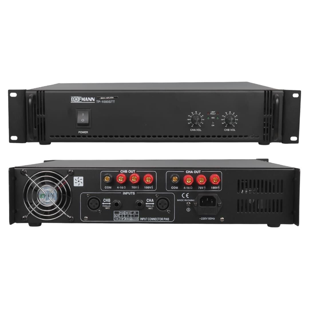 Bofmann TP-1000STT 2X500w Hat Trafolu Stereo Power Amfi