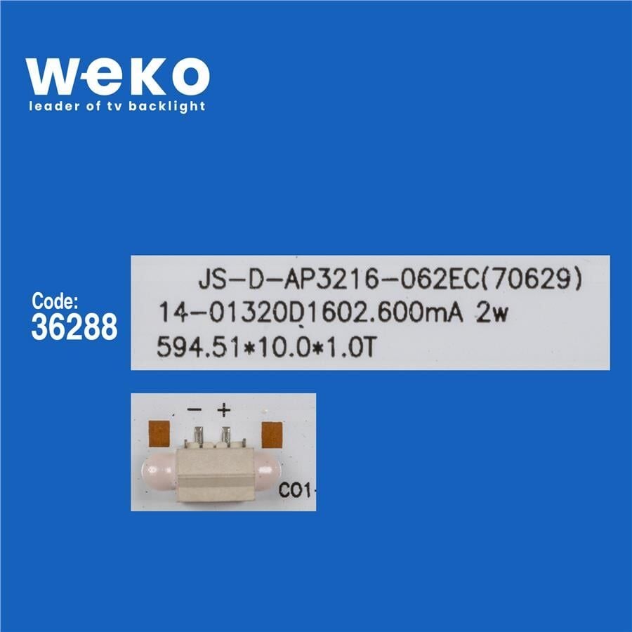 Wkset-5868 36288X2 Zn-32D06A-2 80330 V2.3-Ot 2X6 Dıod 3V 2 Adet Led Bar (3V6led59cm)