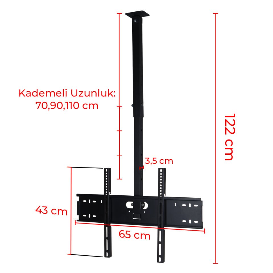 Powermaster PM-32 70-90-110 Cm Dar Ağızlı Tavan Askı Aparatı