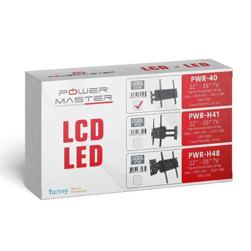 Powermaster PM-40 Kilitli 22''-32'' LCD-LED-Plazma TV Duvar Askı Aparatı
