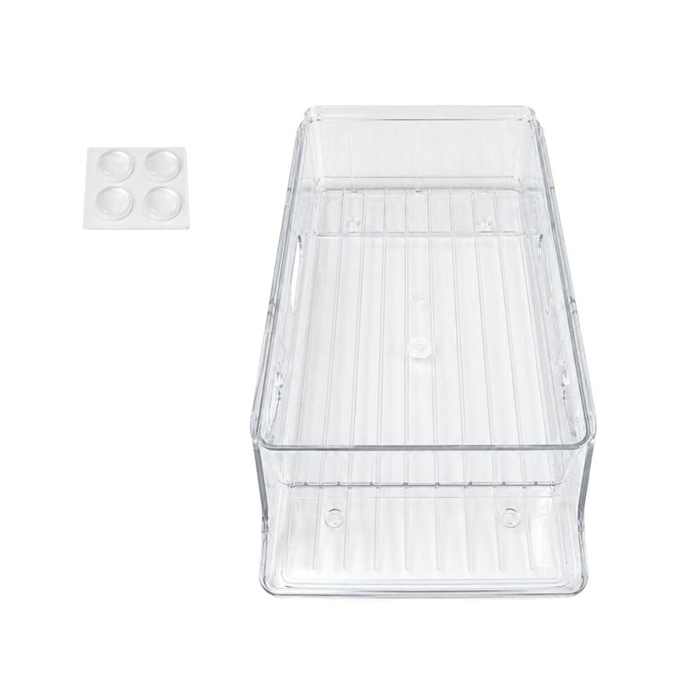 Sunup SN-38899 İki Katlı Yan Askılı Şeffaf Buzdolabı Raflığı